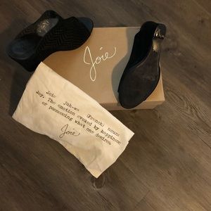 Black suede wedge